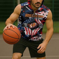 Custom American Football Grunge Sleeveless Zip Hoodie Special Version - Wonder Print Shop