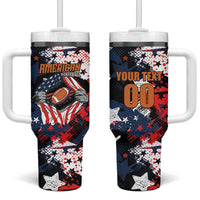 Custom American Football Grunge Tumbler With Handle Special Version - Wonder Print Shop