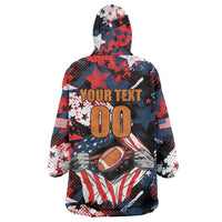 Custom American Football Grunge Wearable Blanket Hoodie Special Version - Wonder Print Shop