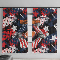 American Football Grunge Window Curtain Special Version - Wonder Print Shop