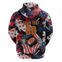 Custom American Football Grunge Zip Hoodie Special Version - Wonder Print Shop