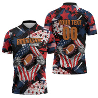 Custom American Football Grunge Zipper Polo Shirt Special Version - Wonder Print Shop