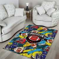 American Football Graffiti Area Rug Unique Style - Wonder Print Shop
