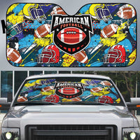 American Football Graffiti Auto Sun Shade Unique Style - Wonder Print Shop