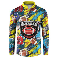 Custom American Football Graffiti Button Sweatshirt Unique Style - Wonder Print Shop
