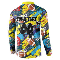 Custom American Football Graffiti Button Sweatshirt Unique Style - Wonder Print Shop