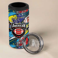 Custom American Football Graffiti 4 in 1 Can Cooler Tumbler Unique Style - Wonder Print Shop