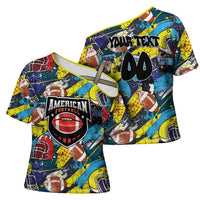 Custom American Football Graffiti Cross Shoulder Shirt Unique Style - Wonder Print Shop
