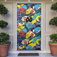 Custom American Football Graffiti Door Cover Unique Style - Wonder Print Shop