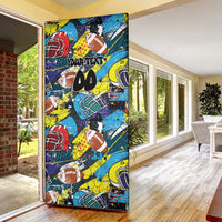 Custom American Football Graffiti Door Cover Unique Style - Wonder Print Shop