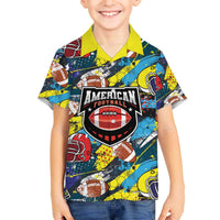 Custom American Football Graffiti Family Matching Off The Shoulder Long Sleeve Dress and Hawaiian Shirt Unique Style - Wonder Print Shop