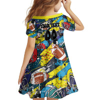 Custom American Football Graffiti Family Matching Tank Maxi Dress and Hawaiian Shirt Unique Style - Wonder Print Shop