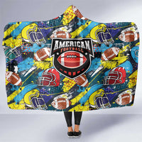 American Football Graffiti Hooded Blanket Unique Style - Wonder Print Shop