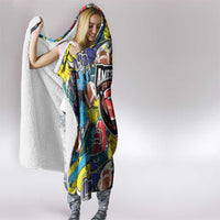 American Football Graffiti Hooded Blanket Unique Style - Wonder Print Shop