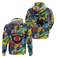 Custom American Football Graffiti Hoodie Unique Style - Wonder Print Shop