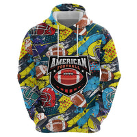 Custom American Football Graffiti Hoodie Unique Style - Wonder Print Shop