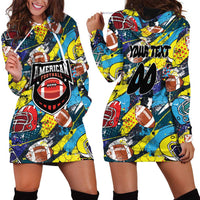 Custom American Football Graffiti Hoodie Dress Unique Style - Wonder Print Shop
