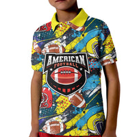 Custom American Football Graffiti Kid Polo Shirt Unique Style - Wonder Print Shop