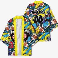 Custom American Football Graffiti Kimono Unique Style - Wonder Print Shop