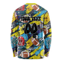 Custom American Football Graffiti Long Sleeve Shirt Unique Style - Wonder Print Shop