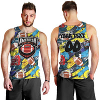 Custom American Football Graffiti Men Tank Top Unique Style - Wonder Print Shop