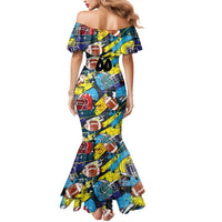 Custom American Football Graffiti Mermaid Dress Unique Style - Wonder Print Shop