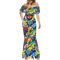 Custom American Football Graffiti Mermaid Dress Unique Style - Wonder Print Shop