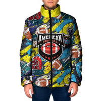 Custom American Football Graffiti Padded Jacket Unique Style - Wonder Print Shop