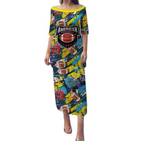 Custom American Football Graffiti Puletasi Unique Style - Wonder Print Shop