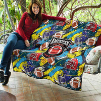 American Football Graffiti Quilt Unique Style - Wonder Print Shop