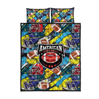 American Football Graffiti Quilt Bed Set Unique Style - Wonder Print Shop