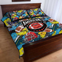 American Football Graffiti Quilt Bed Set Unique Style - Wonder Print Shop