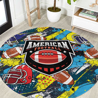 American Football Graffiti Round Carpet Unique Style - Wonder Print Shop