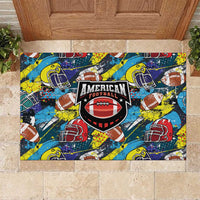 American Football Graffiti Rubber Doormat Unique Style - Wonder Print Shop