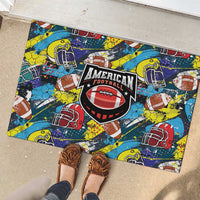 American Football Graffiti Rubber Doormat Unique Style - Wonder Print Shop