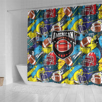 American Football Graffiti Shower Curtain Unique Style - Wonder Print Shop