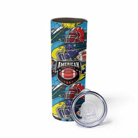 Custom American Football Graffiti Skinny Tumbler Unique Style - Wonder Print Shop