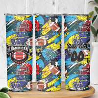 Custom American Football Graffiti Skinny Tumbler Unique Style - Wonder Print Shop