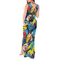 Custom American Football Graffiti Tank Maxi Dress Unique Style - Wonder Print Shop