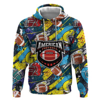 Custom American Football Graffiti Zip Hoodie Unique Style - Wonder Print Shop