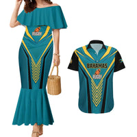 Custom Rugby Bahamas Couples Matching Mermaid Dress and Hawaiian Shirt The Bahamas Go Champion - Wonder Print Shop