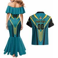 Custom Rugby Bahamas Couples Matching Mermaid Dress and Hawaiian Shirt The Bahamas Go Champion - Wonder Print Shop