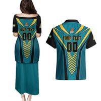 Custom Rugby Bahamas Couples Matching Puletasi and Hawaiian Shirt The Bahamas Go Champion - Wonder Print Shop