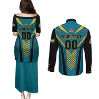 Custom Rugby Bahamas Couples Matching Puletasi and Long Sleeve Button Shirt The Bahamas Go Champion - Wonder Print Shop