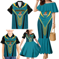 Custom Rugby Bahamas Family Matching Mermaid Dress and Hawaiian Shirt The Bahamas Go Champion - Wonder Print Shop