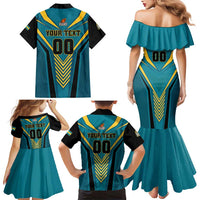 Custom Rugby Bahamas Family Matching Mermaid Dress and Hawaiian Shirt The Bahamas Go Champion - Wonder Print Shop