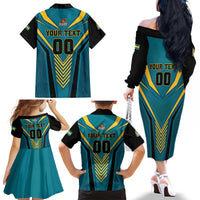 Custom Rugby Bahamas Family Matching Off The Shoulder Long Sleeve Dress and Hawaiian Shirt The Bahamas Go Champion - Wonder Print Shop