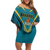 Custom Rugby Bahamas Family Matching Off Shoulder Short Dress and Hawaiian Shirt The Bahamas Go Champion - Wonder Print Shop