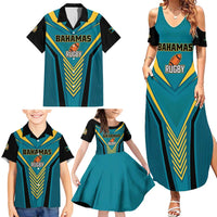 Custom Rugby Bahamas Family Matching Summer Maxi Dress and Hawaiian Shirt The Bahamas Go Champion - Wonder Print Shop