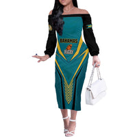 Custom Rugby Bahamas Off The Shoulder Long Sleeve Dress The Bahamas Go Champion - Wonder Print Shop